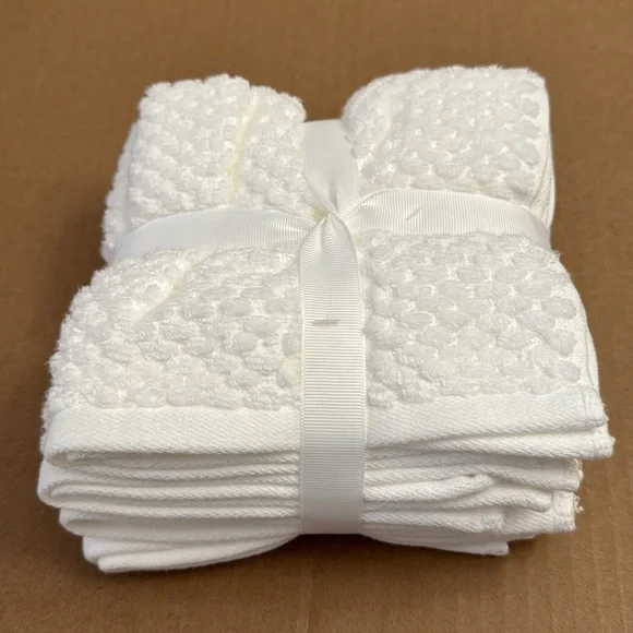 8pc ECOEXISTENCE Bamboo Zero Twist Loops Bath Towel Set - White - Picture 6 of 11